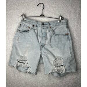 Levi's Light-Wash Distressed Denim Shorts Sz 26 Summer Outdoor Vacation Lounge